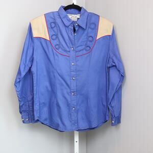 Vintage Mine & Bill’s Outfitters Western Shirt‎ Blue Loop Detail Size M